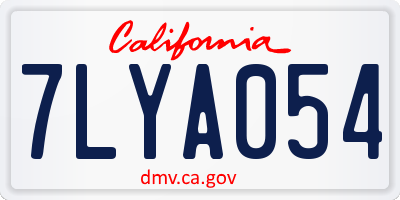 CA license plate 7LYA054