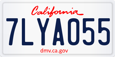 CA license plate 7LYA055
