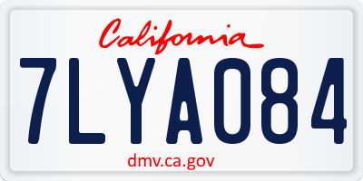 CA license plate 7LYA084