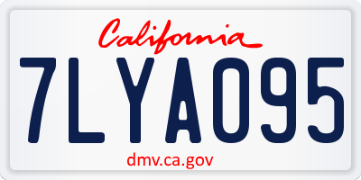 CA license plate 7LYA095