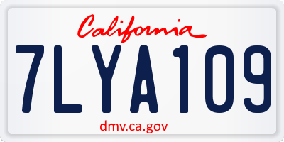 CA license plate 7LYA109