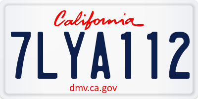 CA license plate 7LYA112