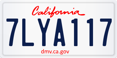 CA license plate 7LYA117