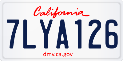 CA license plate 7LYA126