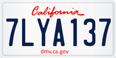 CA license plate 7LYA137
