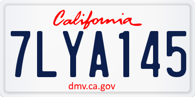 CA license plate 7LYA145