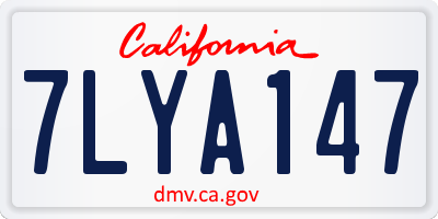 CA license plate 7LYA147