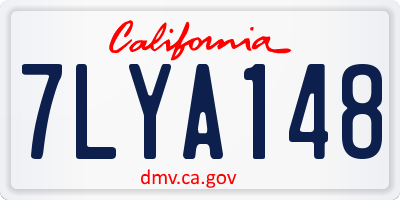 CA license plate 7LYA148