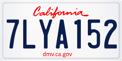 CA license plate 7LYA152
