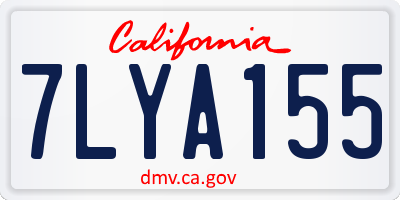 CA license plate 7LYA155