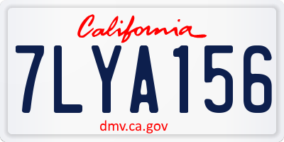 CA license plate 7LYA156