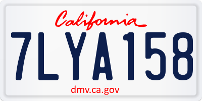 CA license plate 7LYA158