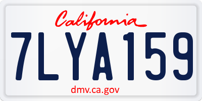 CA license plate 7LYA159