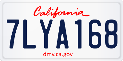 CA license plate 7LYA168
