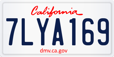 CA license plate 7LYA169