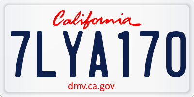 CA license plate 7LYA170