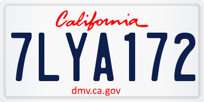 CA license plate 7LYA172