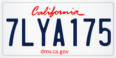 CA license plate 7LYA175