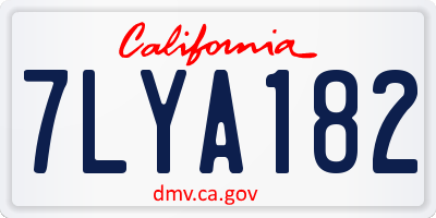 CA license plate 7LYA182