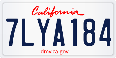 CA license plate 7LYA184
