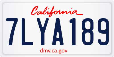 CA license plate 7LYA189