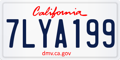 CA license plate 7LYA199