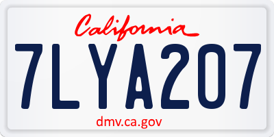 CA license plate 7LYA207