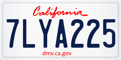 CA license plate 7LYA225