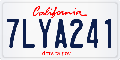 CA license plate 7LYA241