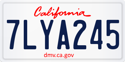CA license plate 7LYA245
