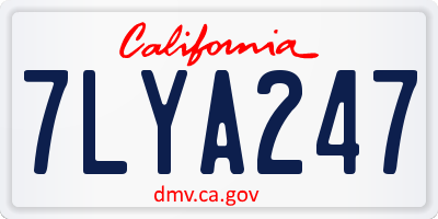 CA license plate 7LYA247