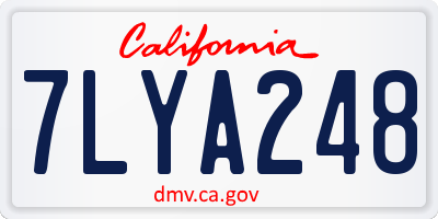CA license plate 7LYA248