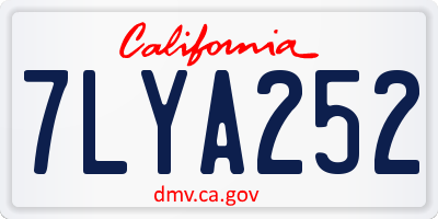 CA license plate 7LYA252