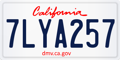 CA license plate 7LYA257