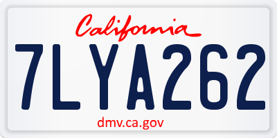 CA license plate 7LYA262
