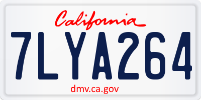 CA license plate 7LYA264