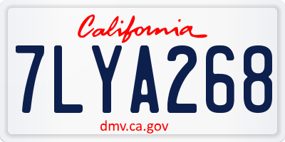 CA license plate 7LYA268