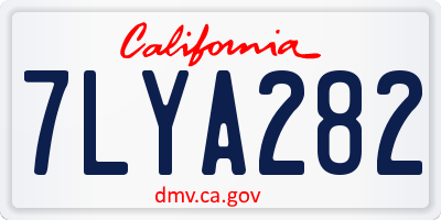 CA license plate 7LYA282