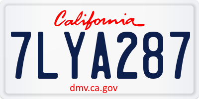 CA license plate 7LYA287