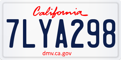 CA license plate 7LYA298