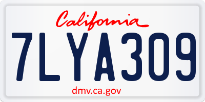 CA license plate 7LYA309