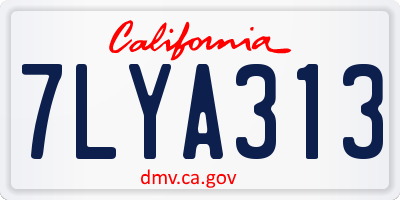 CA license plate 7LYA313