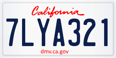 CA license plate 7LYA321