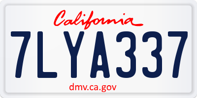 CA license plate 7LYA337