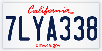 CA license plate 7LYA338