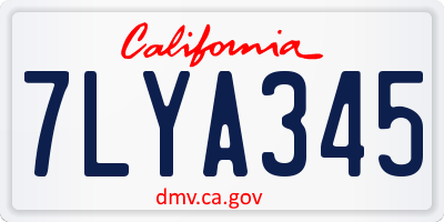 CA license plate 7LYA345