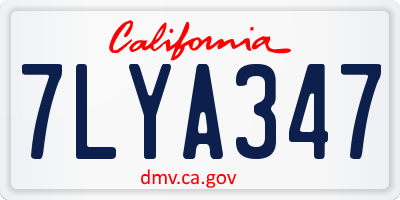 CA license plate 7LYA347