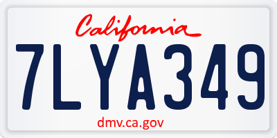 CA license plate 7LYA349
