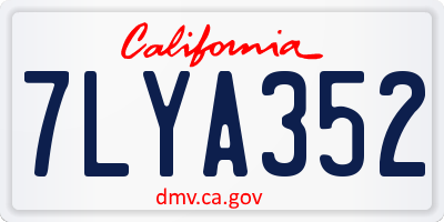 CA license plate 7LYA352