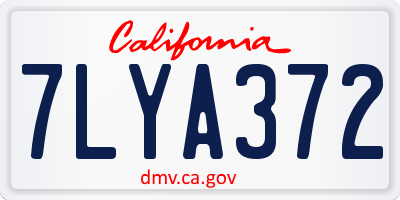 CA license plate 7LYA372